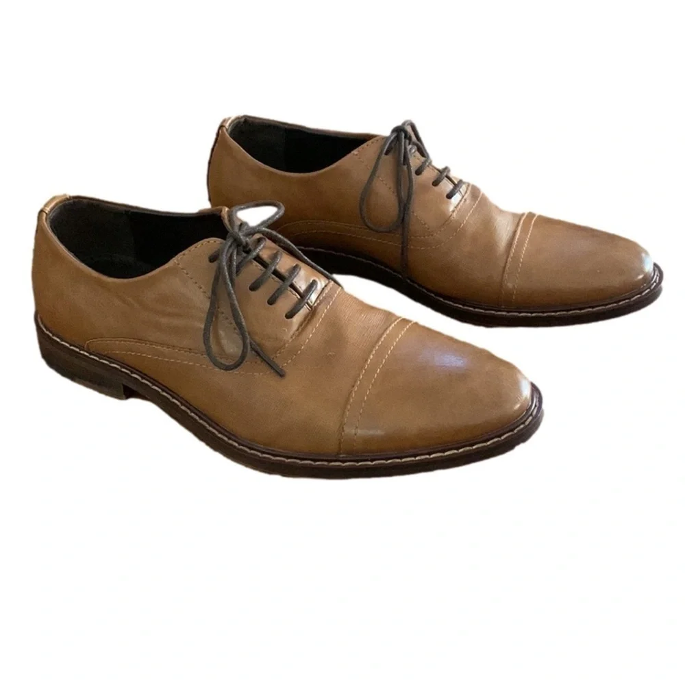 Enzo Feldini Mens Dress Shoes, Size 8M, Cognac